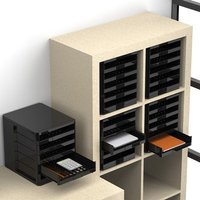 SO TECH  Aufbewahrungssystem Büroablage Schubladenbox  Kunststoff   1 tlg   mit 5 ausziehbaren Ablagen schwarz 275 x 320 x 330 mm