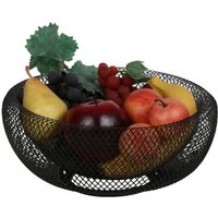 BURI Futterbehälter 8x Metall Obstkorb Schwarz 30cm Schale Früchteschüssel Gemüse Deko  Metall