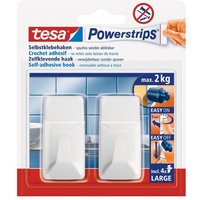 tesa Klebehaken  Dekoration  Bilder  Leinwände  Lichterketten  Girlanden   Packung  2 St.  inkl. Klebelösung   Stripes   Haken groß  eckig  weiß   je max. 1 kg