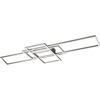 TRIO Leuchten LED Deckenleuchte MILA  Dimmfunktion  Memoryfunktion  Nachtlichtfunktion  LED fest integriert  Farbwechsler  Neutralweiß  Tageslichtweiß  Warmweiß  Deckenlampe inkl. Fernbedienung  dimmbar  3000   6500K  105xx42x6 5 cm