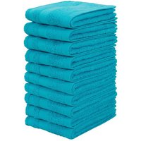 my home Handtuch Set Vanessa  10 Seiftücher 30x30  Walkfrottee  Set  10 St   Handtücher mit Bordüre  100% Baumwolle  einfarbig  weich