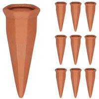 relaxdays Bewässerungssystem Tonkegel zur Bewässerung 10er Set