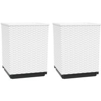 vidaXL Blumentopf Pflanzkübel 2 Stk. Weiß 30x30x37 cm Polypropylen  2 St 