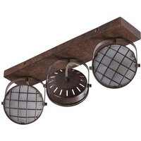 Lindby Strahler Tamin  Industrielles Design  Metall  Glas  rost  weiß  3 flammig  G9