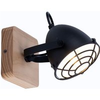 EGLO Wandleuchte  Leuchtmittel nicht inklusive  Wandlampe Wohnzimmerleuchte Metall Holz Spot beweglich L 10 cm