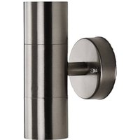 Lindby Außen Wandleuchte Hakan  Leuchtmittel nicht inklusive  Modern  Edelstahl  edelstahl  klar  2 flammig  GU10  Licht nach oben