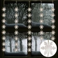 BURI Lichterkette LED Lichtervorhang Schneeflocken 75x85cm Weihnachtesdeko 40 Lichter