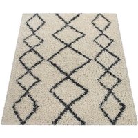 Paco Home Hochflor Teppich Kalmar 446  rechteckig  Höhe: 40 mm  Scandi Design  Rauten Muster  weich & kuschelig