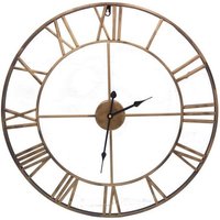 BURI Wanduhr Metall Wanduhr 60cm Bronze Küchenuhr Wohnzimmeruhr Retro Vintage Antik