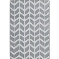 vidaXL Outdoorteppich Outdoor Teppich Grau 140x200 cm PP Camping Terrasse  Höhe: 0 mm