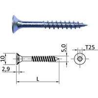 SO TECH  Schraube JD Spanplattenschrauben Ø 5 0 mm I Stern  Torx    50 St 