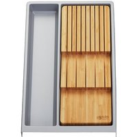 SO TECH  Schubladeneinsatz SEPARADO Individual  300 x 474 x 51 mm  ab 40cm Schrankbreite  1 St   inkl. Bambus Mehrzweckeinsatz silbergrau genarbt für bis zu 9 Messer