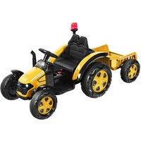 COSTWAY Elektro Kindertraktor Aufsitztraktor  mit Scheinwerfer  Hupe & MP3