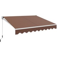 COSTWAY Gelenkarmmarkise mit Aluminiumrahmen &  kurbel  300 x 250cm