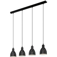 EGLO LED Hängeleuchte Priddy  Leuchtmittel exklusive  Hängeleuchte   L97 5 x B15 5 x H110 cm   schwarz  weiß   4X40W exkl.