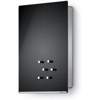 blomus Schlüsselkasten Glas Magnettafel  VELIO  30 x 20 cm Hochformat  7 gummierte Haken  inkl. 6 Magnete