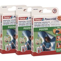 tesa Klebehaken tesa POWERSTRIPS  Poster Doppelseitiger Klebestreifen Weiß Inhalt: 60   POWERSTRIPS  Poster 