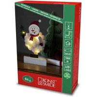 KONSTSMIDE Lichtervorhang LED Holzsilhouette Schneemann mit Baumwolle  Timer