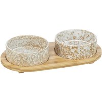 TRIXIE Napf Set Napf Set  Keramik/Bambus weiß/natur