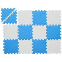 relaxdays Spielmatte Puzzlematte blau weiß