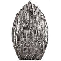 GILDE Dekoobjekt Silberne Schönheit Tropfenförmige Aluminium Vase Feder von Gilde