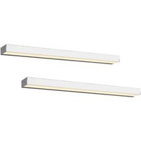 TRIO Leuchten Spiegelleuchte  LED fest integriert  Warmweiß  2er Set indirekte Beleuchtung Bad lampen Badezimmerlampen Wand  B 60cm