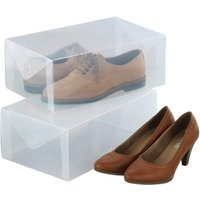WENKO Allzweckkorb  Aufbewahrungsbox für Schuhe  2er Set  transparente Aufbewahrung