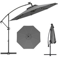 COSTWAY Sonnenschirm  LxB: 300 00x300 00 cm  mit LED  Kurbel  neigbar