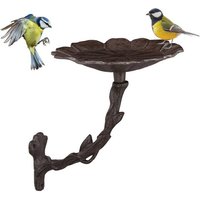relaxdays Vogeltränke Blüte aus Gusseise
