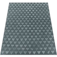 Paco Home Teppich Haarlem 942  rechteckig  Höhe: 10 mm  Kurzflor  Uni Farben  Hoch Tief Effekt  geometrisch  weich & kuschelig