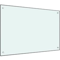 vidaXL Küchenrückwand Küchenrückwand Weiß 90 x 60 cm Hartglas Nieschenverkleidung Spritzschu