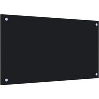 vidaXL Küchenrückwand Küchenrückwand Schwarz 70x40 cm Hartglas   1 tlg 