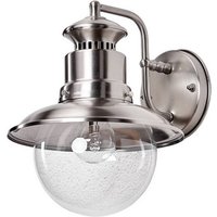 Lindby Außen Wandleuchte Gwendolyn  Leuchtmittel nicht inklusive  Modern  Edelstahl  Glas  edelstahl  klar  1 flammig  E27