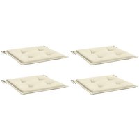 vidaXL Sitzauflage Gartenstuhl Kissen 4 Stk. Creme 40x40x4 cm Oxford Gewebe   4 St 