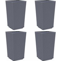 vidaXL Pflanzkübel Pflanzkübel Blumenkübel Pflanzcontainer Pflanzgefäße 4 Stk Grau 32 5x3