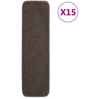 vidaXL Stufenmatte Treppenstufenmatten 15 Stk 75x20 cm Braun Anti Rutsch