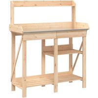 vidaXL Blumenständer Pflanztisch mit Ablagen Massivholz Tanne  1 St 