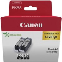Canon 2 Druckerpatronen Tinte PGI 520 BK black  schwarz Twin Pack Tintenpatrone