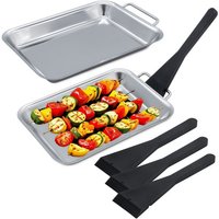 Spetebo Grillpfanne Edelstahl Grillpfännchen Set   6 teilig  Edelstahl  Anzahl  1 tlg.  Stück   lebensmittelecht