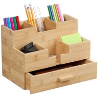 relaxdays Organizer Schreibtisch Organizer mit Schublade