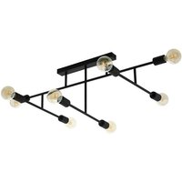 EGLO LED Deckenleuchte Belsiana  Leuchtmittel exklusive  Wand /Deckenleuchte   L118 x B51 x H35 cm   schwarz   8X40W exkl.