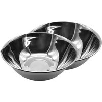 BURI Schüssel 2x Edelstahl Schüssel 22cm Rührschüssel Salatschüssel Servierschüssel  Edelstahl