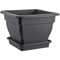 BURI Pflanzkübel XXL Pflanzkübel 60x60 Blumentopf Wasserspeicher Blumenkübel grau 70 L