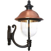 Lindby Außen Wandleuchte Clint  dimmbar  Leuchtmittel nicht inklusive  Vintage  Aluminium  Kupfer  Kunststoff  Schwarz  Kupfer  transparent