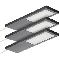 SO TECH  LED Unterbauleuchte LED Möbelleuchte GIULIA II  stufenlos dimmbar  LED fest integriert  Warmweiß  2700K  3er SET ohne Sensor inkl. 33W Trafo schwarz