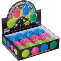 relaxdays Flummi LED Igelball 12er Set