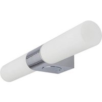 Lindby Wandleuchte Ziva  dimmbar  Leuchtmittel nicht inklusive  Modern  Glas  Metall  weiß satiniert  chrom  2 flammig  E14  Bad