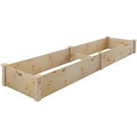 COSTWAY Hochbeet  Pflanzkasten aus Tannenholz  240 x 60 x 25 cm