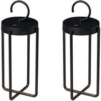 KONSTSMIDE LED Außen Tischleuchte  LED fest integriert  warmweiß  2er Set Bodenleuchten innen kabel los & ohne Strom anschluss Höhe 39cm