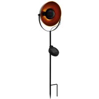 EGLO LED Solarleuchte  LED Leuchtmittel fest verbaut  LED Solar Steck Leuchte schwarz orange Erdspieß Außen